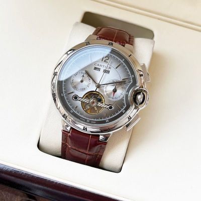 Cartier 316L Steel Automatic Movement 44*12MM Business Men Grey Wrist Watch